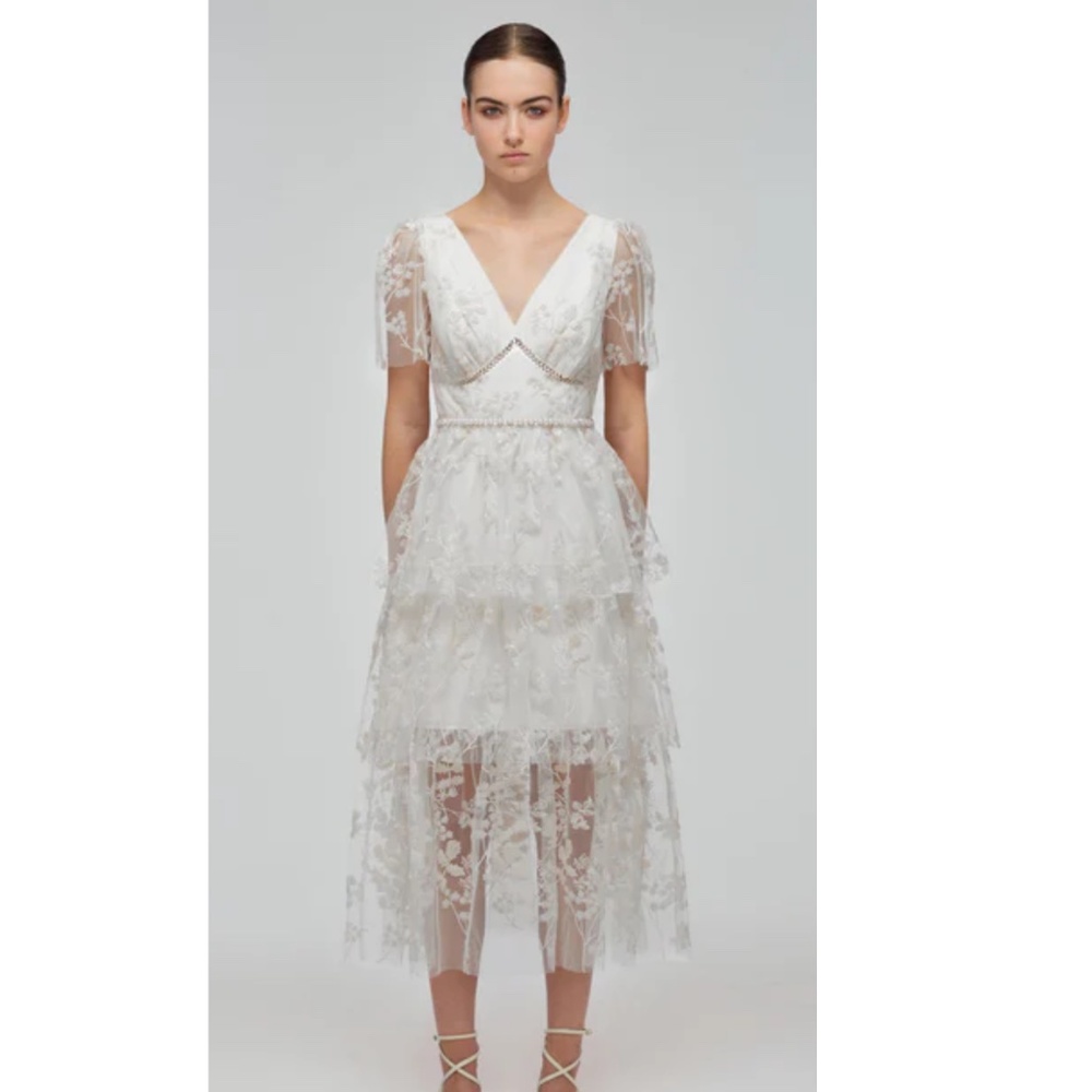 Self portrait white wedding party dress